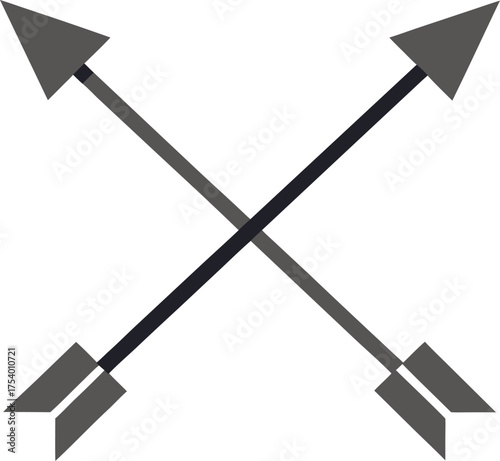 Crossed chrome arrows vector illustration scalable eps icon for graphic design projects