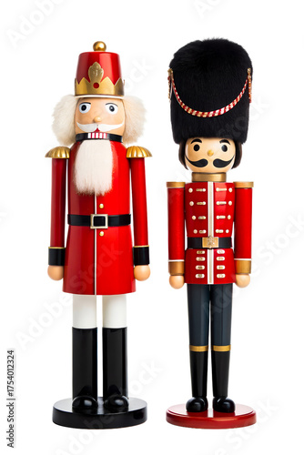 Two decorative nutcracker figures in uniform