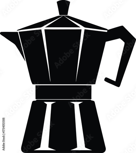 Coffee maker Black vector silhouette