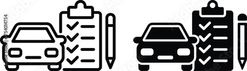 Vector art of car inspection checklist icon