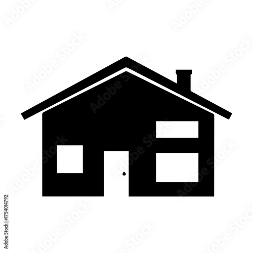 Home  Property Icon Black House Silhouette for Real Estate Architecture  Residential Building Vector Illustration