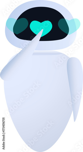 EVE Robot Showing Love Heart on the Screen, Wall-e
