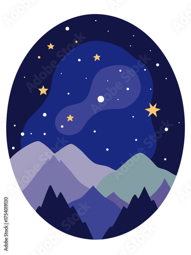 Watercolor night galaxy with shining stars background illustration