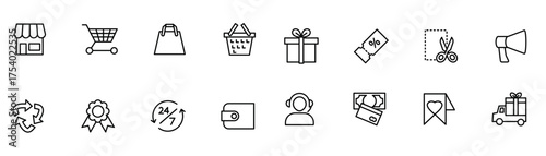 Set of e-commerce and stoppings vector illustration
