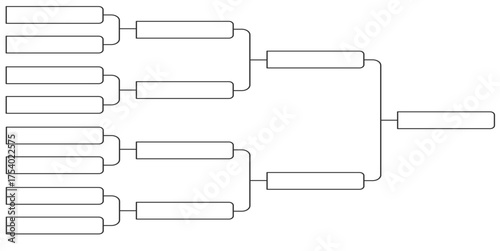 8 team tournament bracket championship template flat style design vector illustration.