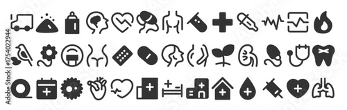 healthcare thin line vector icon set pixel perfect 
