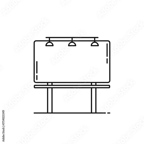 Billboard Advertising Sign Vector Icon, Outdoor Marketing Display Board Illustration, Commercial Banner Graphic Design