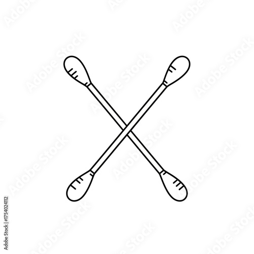 crossed cotton swabs black outline clip art preview