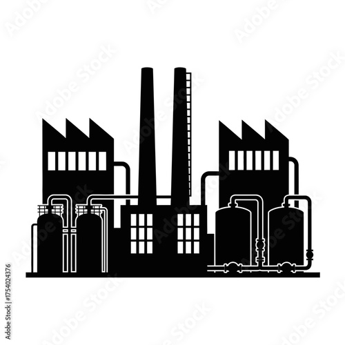 vector illustration of a factory
