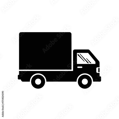 Forklift Truck Silhouette Vector, Warehouse Industrial Vehicle Illustration, Cargo Lifting Equipment Icon