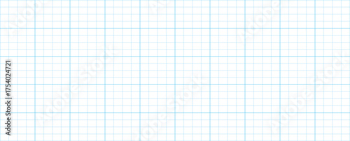 Squared paper seamless pattern for school notebook. Millimeter graph paper grid. Graph 4x4 per inch. Notebook for writing hieroglyphs. Editable stroke. Vector illustration on white background
