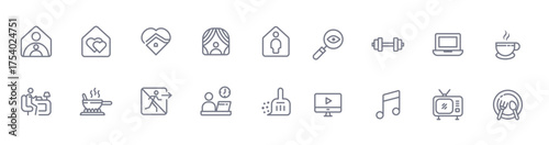 stay at home icon set pack bundle