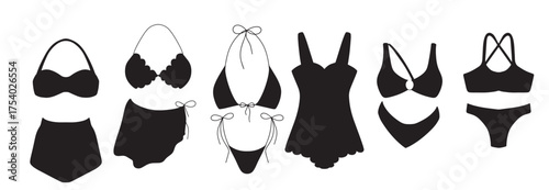 vector illustration graphics set of different silhouettes 