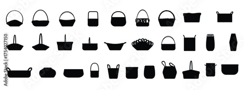 Wicker Basket Set vector