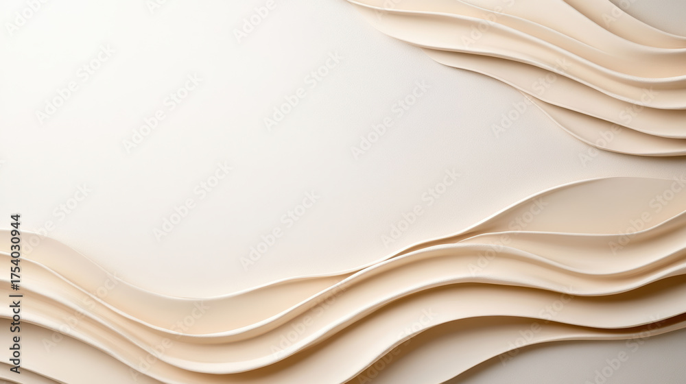 Obraz premium Soft beige waves create calming abstract background, perfect for design projects