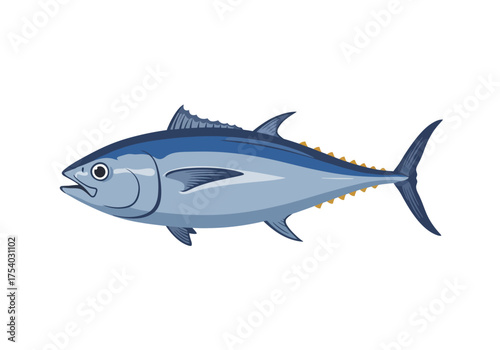 Illustration of a Bluefin Tuna with Yellow Finlets.