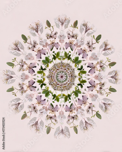 Elegant Floral Mandala with Pastel Tones on a Soft Background