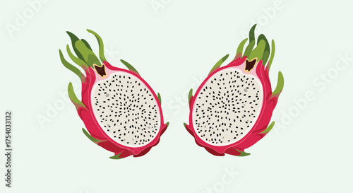 Discover the exotic dragon fruit a tropical delight with vibrant pink skin and speckled white flesh.