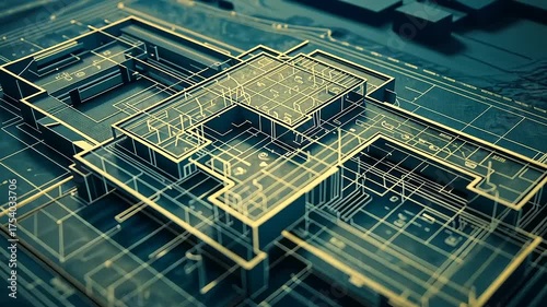 Architectural Blueprint Animation: A Detailed Visualization of Building Design and Planning,