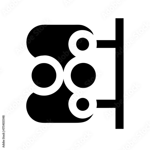 Vector art of a black and white illustration of a film reel this is a simple, minimalist design suitable for various applications