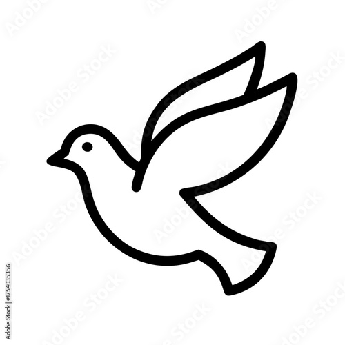 Vector art of dove icon this minimalist line art illustration captures the essence of peace, freedom, and spirituality with its elegant design