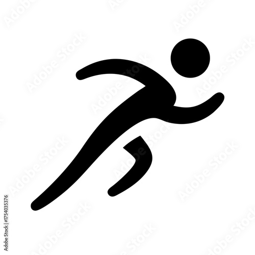 Vector art of dynamic silhouette of a runner, conveying speed, energy, and the spirit of athleticism in a clean and contemporary design