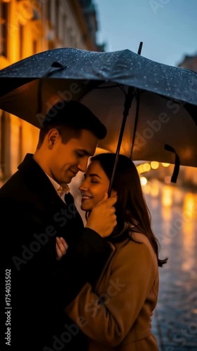 couple under umbrella