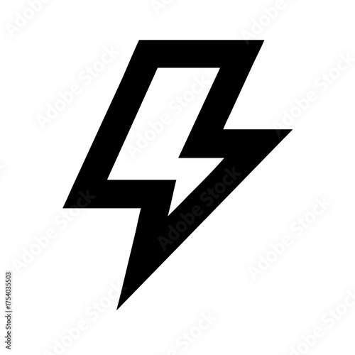 Vector art of lightning bolt symbolizes power, energy, and speed, representing the force of nature and the rapid transfer of electricity