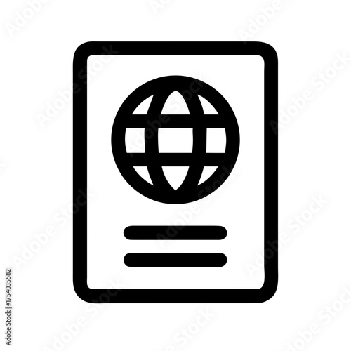Vector art of passport icon this minimalist design features a simple yet recognizable symbol of travel and identity, perfect for various applications
