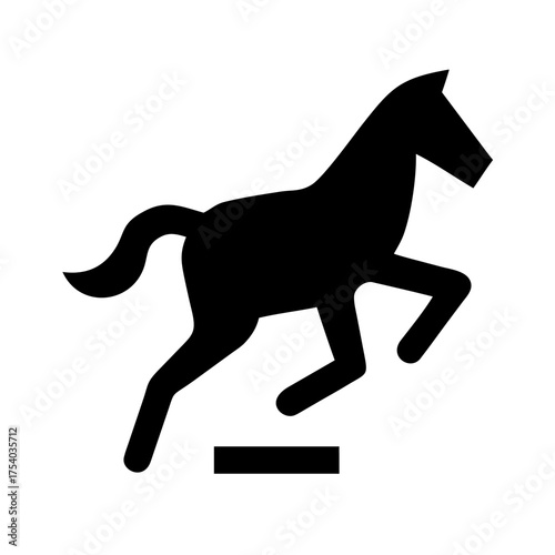 Vector art of silhouette of a horse jumping over an obstacle symbol of equestrian sport, competition, and animal agility in a minimalist design