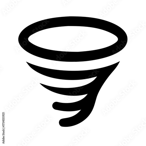 Vector art of tornado icon a simple and graphic representation of a tornado, perfect for weather apps, disaster preparedness, and educational materials