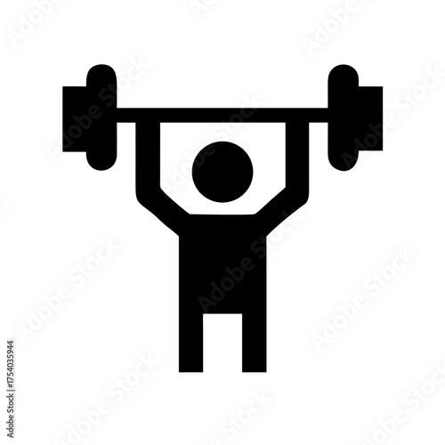 Vector art of weightlifter lifting barbell silhouette of a person lifting weights symbol of strength, fitness, and exercise vector illustration of weightlifting