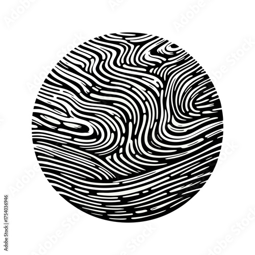Fingerprint Pattern Design in Circular Shape