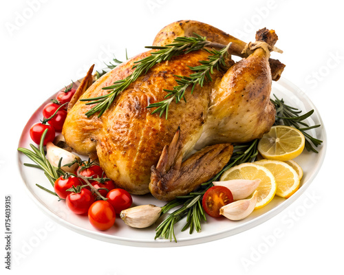 Golden Roasted Chicken with Rosemary and Cherry Tomatoes