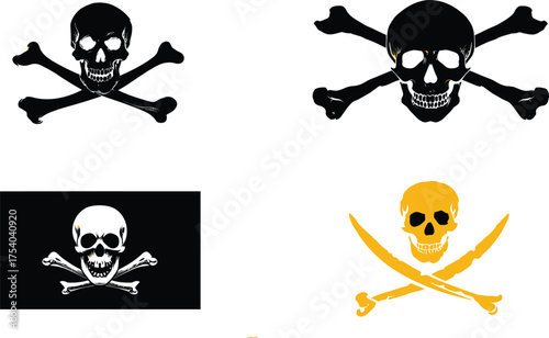 Skull and Crossbones, Pirate Symbol VECTOR