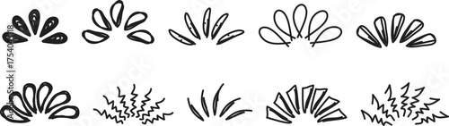 Hand-Drawn Doodle Burst and Sparkle Elements Set