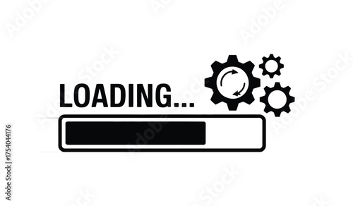 Vector art of loading bar with gears concept of progress, update, installation, or data transfer vector illustration of a process indicator on transparent background