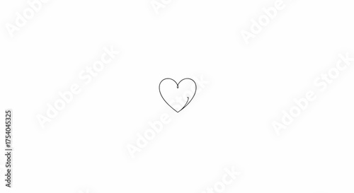 Minimalist heart icon with a subtle sketch detail, symbolizing love, affection, and simple emotions