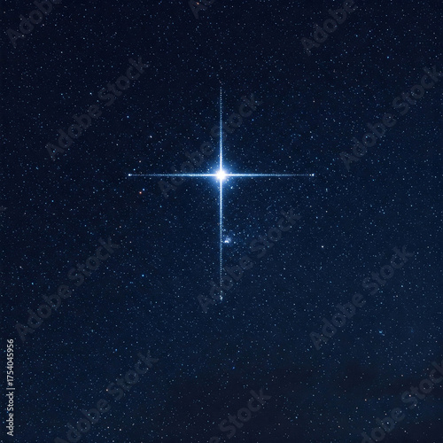 stars in the night sky like a celtic cross