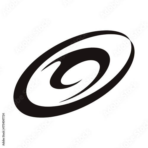Abstract Orbit Logo Design with Curves and Fluid Dynamic Black Elements