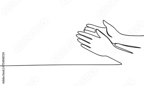 Continuous Line Drawing of Clapping Hands