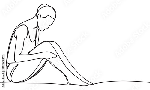 Continuous Line Drawing of a Woman after Epilating her Legs