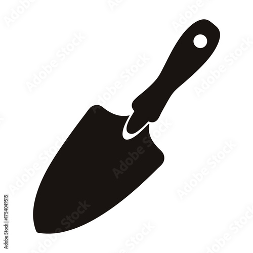 Silhouette of a small garden trowel tool for planting and transplanting