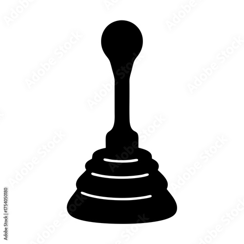 Gear stick shift lever icon in black silhouette for manual transmission