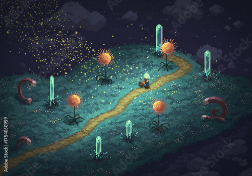 Surreal Pixel Art Worlds — Mythical, Sci-Fi, and Fantasy Landscapes with Absurd Dreamlike Details and Retro Aesthetic