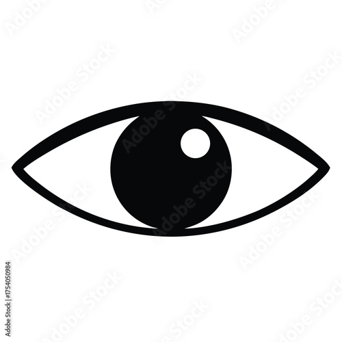 Abstract Eye Icon, Simple Graphic Representation of Vision and Perception