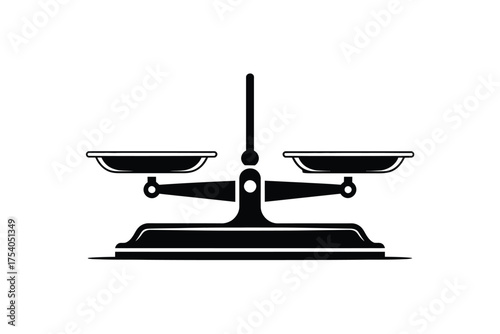 Balance scale symbol of justice, law, and equality concept of equilibrium, fairness, and impartiality in legal matters on transparent background