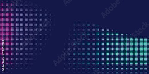 Aesthetic Vector halftone gradient effect. Vibrant abstract background. Retro 80's style colors and textures