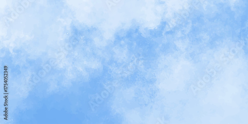 cloudy sky with color and white clouds filling the frame in an artistic watercolor painting style clouds background.	