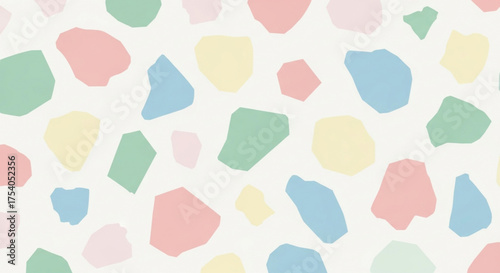 Pastel terrazzo seamless pattern with colorful stone pieces on, a playful and modern design for various creative applications